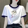 Camiseta Raglan Moda Mãe Estilo Comércio Exterior Transfronteiriço para Mulheres, Manga Curta Verão Slim Fit Solta Casual Top de Alta Qualidade