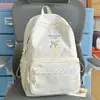 Mochila Refrescante Azul Leche con Estampado de Gato de Dibujos Animados para Estudiantes y Niñas, Ambiente Fresco y Sanador para Salidas y Viajes