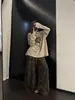 Pijama de alta gama estilo coreano con estampado de leopardo para perro salchicha para mujer, conjunto de ropa para el hogar de manga larga suelta y cómoda talla grande para primavera y otoño