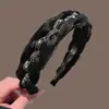 Faixa de cabelo trançada feita à mão em estilo coreano com strass, leve e elegante, adequada para o uso diário, acessório de cabeça de tecido moderno e sofisticado