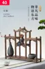 Estante para Tazas de Té de Madera Maciza J Estante Bogu Estilo Chinoiserie Caja de Almacenamiento Estante de Almacenamiento de Mesa Tetera de Té Pu'Er Alrededor de la Estufa Preparación de Té Juego de Té con B