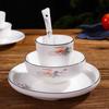 Conjunto de Mesa de Hotel Quatro Peças: Xícaras de Chá, Pratos de Osso, Tigelas de Arroz, Louça de Cerâmica, Tigelas para Montagem de Mesa, Pratos, Colheres, Restaurante em Estilo Chinês
