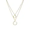 Cadena para Clavícula Elegante con Baño de Oro Real y Circonitas Microincrustadas para Mujer, Nuevo Modelo 2026, Collar de Alto Nivel Estilo Uña, Cadena de Cuello Versátil