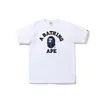 Marca Tendência Transfronteiriça Camuflado Cabeça de Macaco Manga Curta Casual Estilo Japonês Top Camiseta Manga Curta Bape Unissex Caimento Solto
