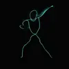 Nova Roupa Fluorescente Luminosa Stickman Estilo Jovem Masculino Costume de Dança com Tubo de Luz Fria de Alta Qualidade Performance Tiktok El