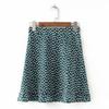 Falda mini floral juguetona con dobladillo de volantes estilo europeo y americano, falda corta, cintura alta, sexy, falda línea A, falda de verano