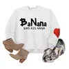 Banana bad ass nana Amazon eBay sitio independiente de moda versátil sudadera de mujer con mangas de corazón