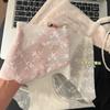 10A Calcinha Antibacteriana Pêssego Quadril Sem Costura Jacquard Renda para Mulheres Translúcida Respirável Antibacteriana Crotch Estendido