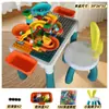 Mesa de Bloques de Construcción para Niños, Piezas de Bloques Grandes, Juguetes Educativos de Ensamblaje Multifuncionales, Regalo de Cumpleaños para Niños y Niñas de 3 a 6 Años