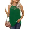 2023Wish Camiseta sin mangas de encaje plisado europea y americana para mujer, chaleco casual versátil, moda floral