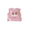 Chaleco Súper Lindo de Dibujos Animados para Niñas 2026 Nuevo Verano Bebé Camiseta Linda con Estampado de Gato Conjunto de Verano Estilo Coreano para Niños
