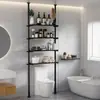Estantería de Almacenamiento Multifuncional de Múltiples Niveles de Pie Encima del Inodoro, Adecuada para Baño y Detrás de la Lavadora, con Fuerte Capacidad de Carga