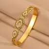 Pulsera Europea y Americana de Acero Inoxidable Transfronteriza, Forma de Herradura con Diamantes, Diseño Simple, Versátil para Viajes de Negocios, Pulsera de Acero Inoxidable