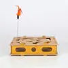 CustomCat Laberinto Rompecabezas Caja Buster de Aburrimiento para Mascotas Juguete de Caña con Plumas para Gatos Pista Bola con Cascabel para Gatitos