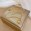 [Acero titanio] Collar elegante de microdiamantes con diseño de planeta de lujo ligero para mujer, estilo fino, accesorios de cadena de clavícula de celebridades cibernéticas