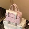 Nova Bolsa de Maquiagem de Aparência Sofisticada e Grande Capacidade com Três Camadas de Compartimentos, Bolsa Portátil de Armazenamento para Viagem, Bolsa de Armazenamento para Artigos de Higiene Pessoal