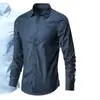 Camisa Blanca para Hombre, de Manga Larga, Anti-arrugas, Formal de Negocios, Corte Ajustado, Estilo Coreano, Camisa de Traje Casual Profesional, Ropa de Trabajo, Blanca para Hombre