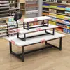 Balcão Ilha de Supermercado Prateleira de Cosméticos Mesa de Promoção de Papelaria Display Stand Stand de Exposição para Loja de Mãe e Bebê Pilha de Sapatos
