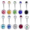 Brincos Mais Vendidos Transfronteiriços. Diamantado de Ponta Dupla. Anéis de Umbigo de Aço Inoxidável, Piercings de Umbigo, Piercings de Orelha, Piercings de Cartilagem da Orelha e Outras Joias no Atacado em Estoque