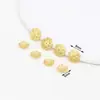 Ouro Real 18K Flor de Oito Pétalas Base de Flor Oca Pulseira de Cristal DIY Feita à Mão Base de Flor de Oito Folhas Contas Espaçadoras Acessórios