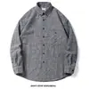 Camisa de Cuadros con Textura Seersucker para Hombre, Primavera y Otoño, Manga Larga, Casual, Delgada 10838