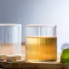 Copo de Vidro Canelado Japonês Feito à Mão Copo para Whiskey Copo Canelado Vertical Copo para Chá Resistente ao Calor Copo de Água Copo para Café Gelado Copo para Suco