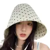 Sombrero de Pescador Simple a Cuadros y Floral para Mujer, Sombrero de Sol de Ala Ancha Estilo Francés para Primavera y Verano, Sombrero Cubre Rostro de Sol para Exteriores