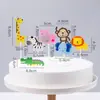 León jirafa decoración animal decoración pastel repostería decoración inserción tarjeta arcilla blanda fieltro árbol verde inserción tarjeta mesa de postres
