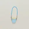 Chaveiro de Desenho Pingente de Pipoca Pingente de Casa de Boneca Fofo Artificial DIY Copo de Água Chaveiro de Mochila Escolar