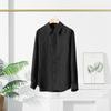 Camisa de Seda Nueva para Primavera y Otoño 2025 para Mujer Lavada a la Arena para Fondo Camisa de Seda de Morera Estilo Coreano Color Sólido Chaqueta Holgada