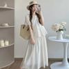 Vestido para Grávidas 2024 Verão Novo Design de Moda Coreana Temperamento Suave Dose Solta Vestido Falso de Duas Peças