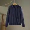 Suéter Tejido Grueso con Capucha y Cremallera de Cachemira Suave y Amigable con la Piel, Cárdigan Grueso, Chaqueta Casual Versátil para Superponer para Mujer
