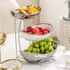 Bandeja de Exibição de Frutas de Três Camadas para Lanches, Doces, Armazenamento de Nozes, Suporte de Frutas de Múltiplas Camadas para Mesa de Centro, Bandeja de Frutas de Três Camadas para Frutas Secas