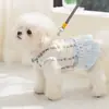 Cachorro Hippie Estilo Pastoral Roupa para Pet Primavera e Verão Fina Respirável Vestido Vazado com Encaixe para Guia para Cães Pequenos