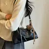 Bolso de Axila de Cuero Encerado Aceitado de Moda para Mujer, Nuevo Bolso HOBO Retro de Alto Valor Casual, Bolso Cruzado de Hombro Único Versátil y Elegante