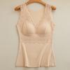 VANBARIS Roupa Íntima Outono e Inverno com Forro de Lã Temperatura Constante Base Fashion Renda Escovada Cinto Almofada no Peito Aquecimento Colete Quente para Mulheres