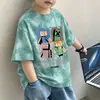 Camiseta de Manga Corta para Niños Verano 2026 Nuevo Estilo para Niños Mayores, Top Delgado de Dibujos Animados Fresco y Moderno para Niños