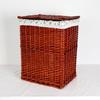 Cesto de roupa suja trançado cesto de roupa suja com tampa grande de rattan cesto de armazenamento de vime para roupa suja loja de panela quente balde de roupa suja atacado