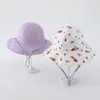Sombrero de Pescador con Protección Solar para Bebé de Primavera y Verano Sombrero Transpirable de Algodón Puro para Exteriores con Protección Solar para Niños y Niñas Sombrero de Cubo Reversible