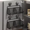 Caja de almacenamiento para cebolla, jengibre y ajo, estante de cocina multifuncional, organizador de pared para gabinete, diseño de ventosa sin perforación con ganchos