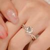 Anillo de diamantes de platino con alto contenido de carbono, conjunto de seis garras clásico europeo y americano, propuesta de fábrica, venta directa de fábrica, 2023