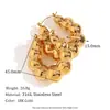 Moda Transfronteriza Europea y Americana Nicho Retro Patrón de Serpiente Clip para Oreja Acero Inoxidable Chapado en Oro de 18K Geométrico Sarga Pétalo Pendientes para Mujer