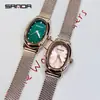 Sanda pulseira de aço transfronteiriça Feminino Pequeno estilo ins simples à prova d'água relógio feminino com tijolo relógio de quartzo atacado