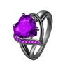 Anel Jinjiahua Fashion em Forma de Coração Super Brilhante Zircônia Vermelha Anel de Diamante Roxo Diamante Cor Pêssego Anel Pronto para Fornecimento