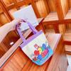 Cubeta Linda Ilustrada Portátil Estilo Coreano Femenina Bolsa de Almuerzo para Mamá Bolsa Pequeña para el Trabajo Lienzo con Graffiti Infantil