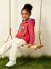 Sudadera con cremallera para niñas AostaBetty otoño, estilo europeo y americano, lindo cárdigan con capucha de retazos de arcoíris bordado
