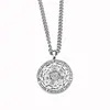 Colar Pingente Amuletos da Cabala de Salomão Selo dos Sete Arcanjos Aço Inoxidável Banhado a Ouro Forja