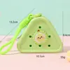Bolsa de Silicone com Furo Estilo Desenho Animado Mini Carteira de Moedas Bolsa de Cosméticos DIY Bolsa para Fones de Ouvido Pingente de Chaveiro Presente