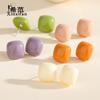 Pendientes de botón cuadrados geométricos de plata esterlina s925, pendientes femeninos de dopamina para chica, color caramelo, moda de nicho, tendencia de Corea del Sur.