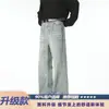 Calça jeans boca de sino com estampa de raios para homens, nova para o outono, corte slim, que aumenta a altura, afina a silhueta, calça longa casual